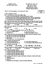 Đề kiểm tra học kỳ I môn Vật lý Lớp 10 - Mã đề 209 - Năm học 2019-2020 - Trường THPT Nguyễn Đình Chiểu
